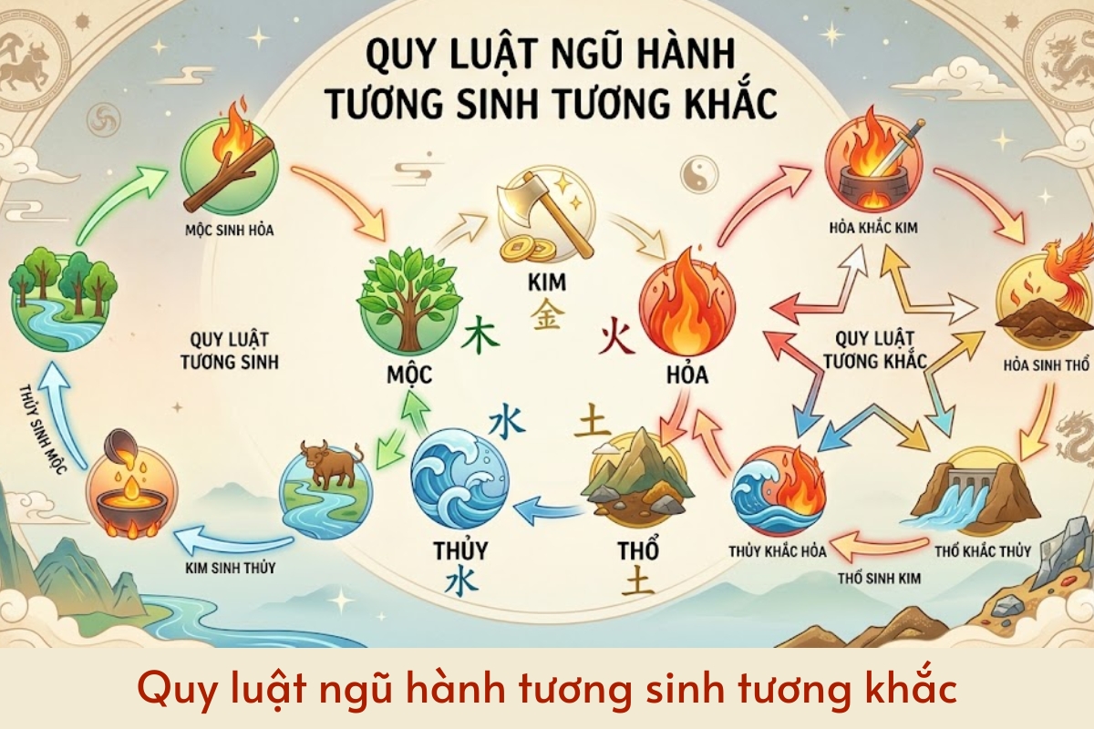 Quy luật ngũ hành tương sinh tương khắc